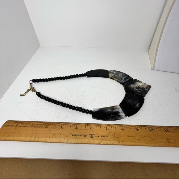Vintage Buffalo Horn Black Bead Necklace - Picture 3 of 4